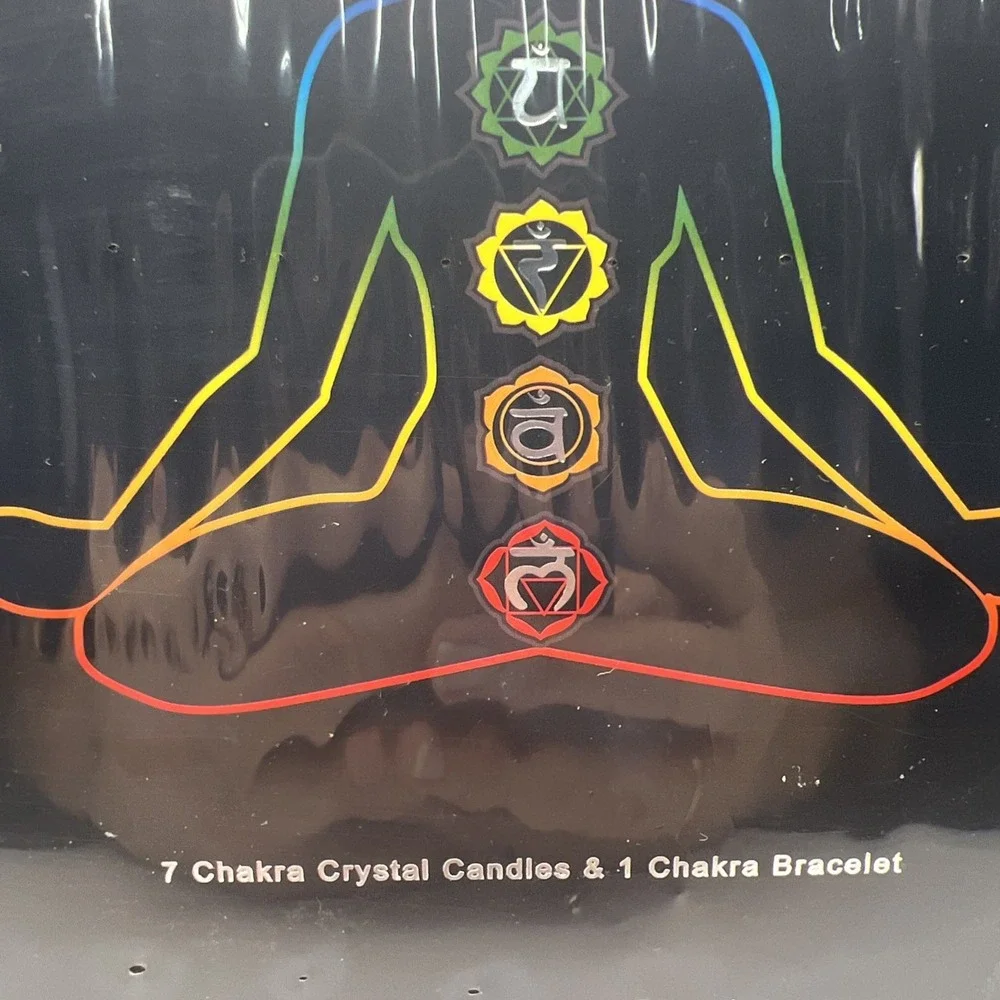 Inspireyes The Seven Chakras Gift Set 7 Crystal Candles Aromatherapy- New SEALED